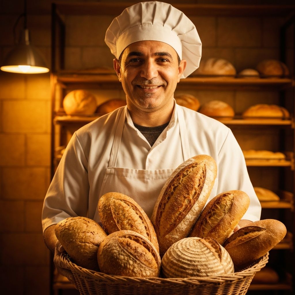 אופה עם לחם טרי